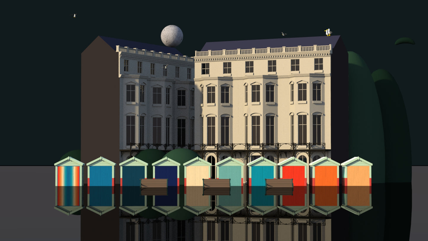 Hove Reflections 001 - Canvas Print