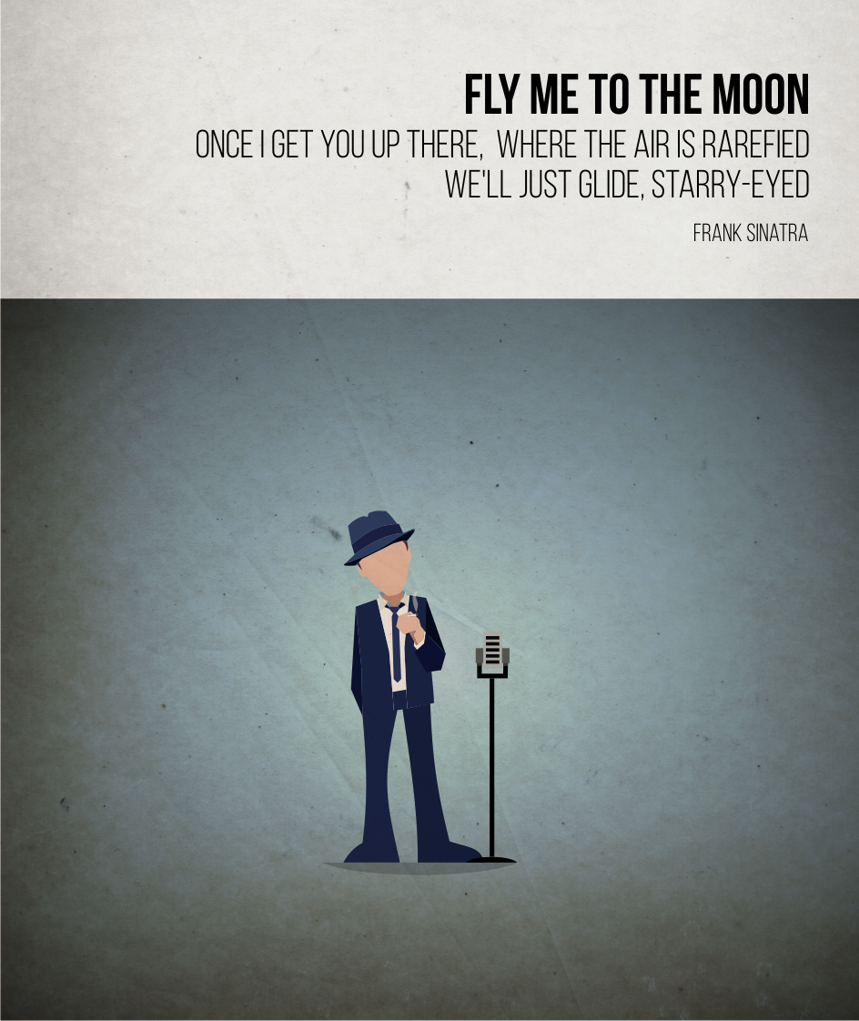 Fly me to the moon - Frank Sinatra - Beatone Canvas Print 2020